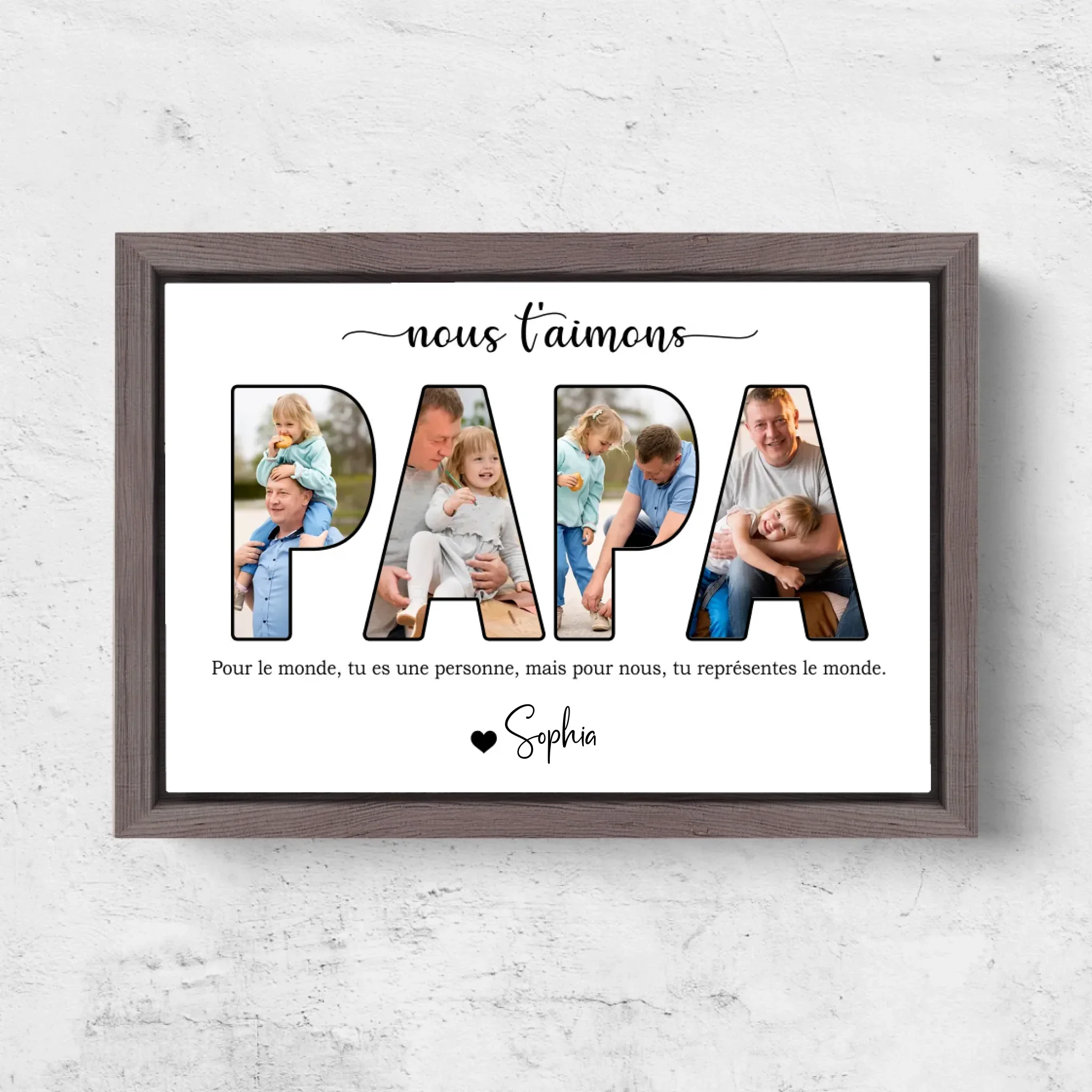 Toile personnalisée "Papa, on t'aime" - Image 7