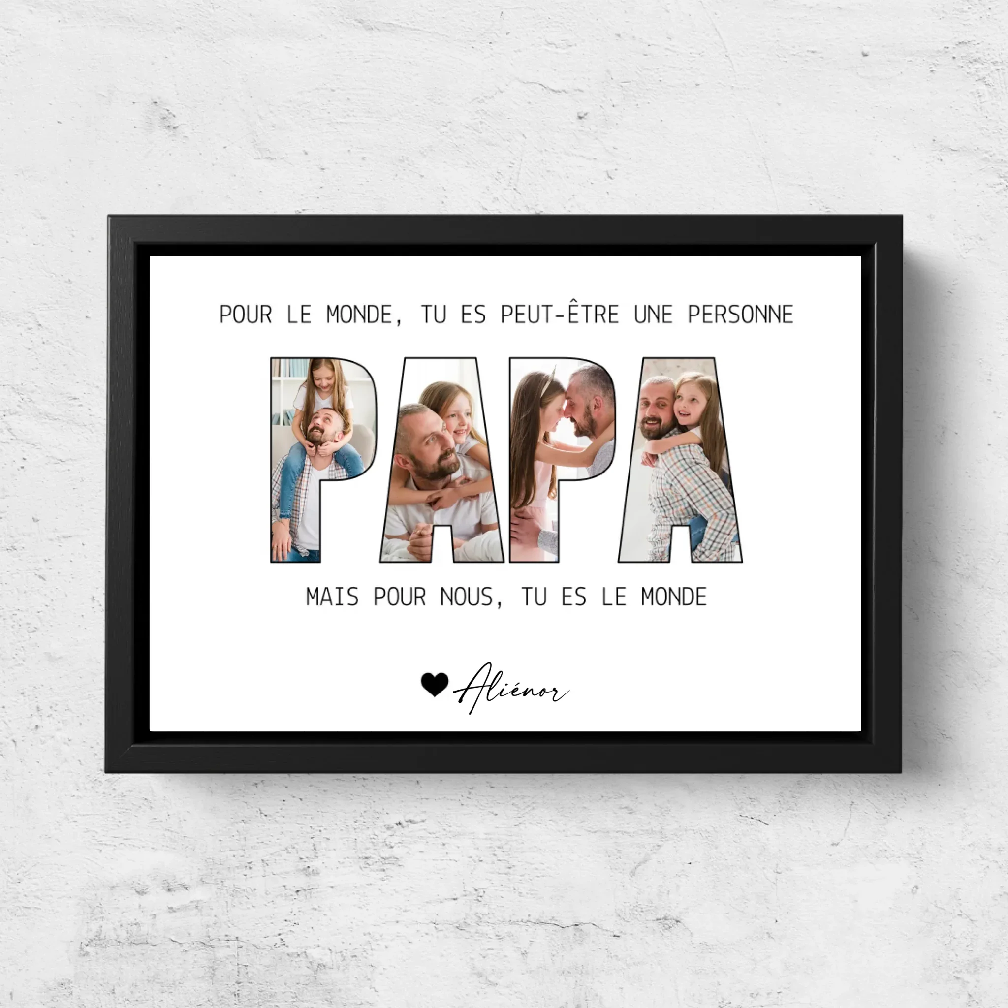 Toile personnalisée "Papa représente le monde pour nous" - Image 6