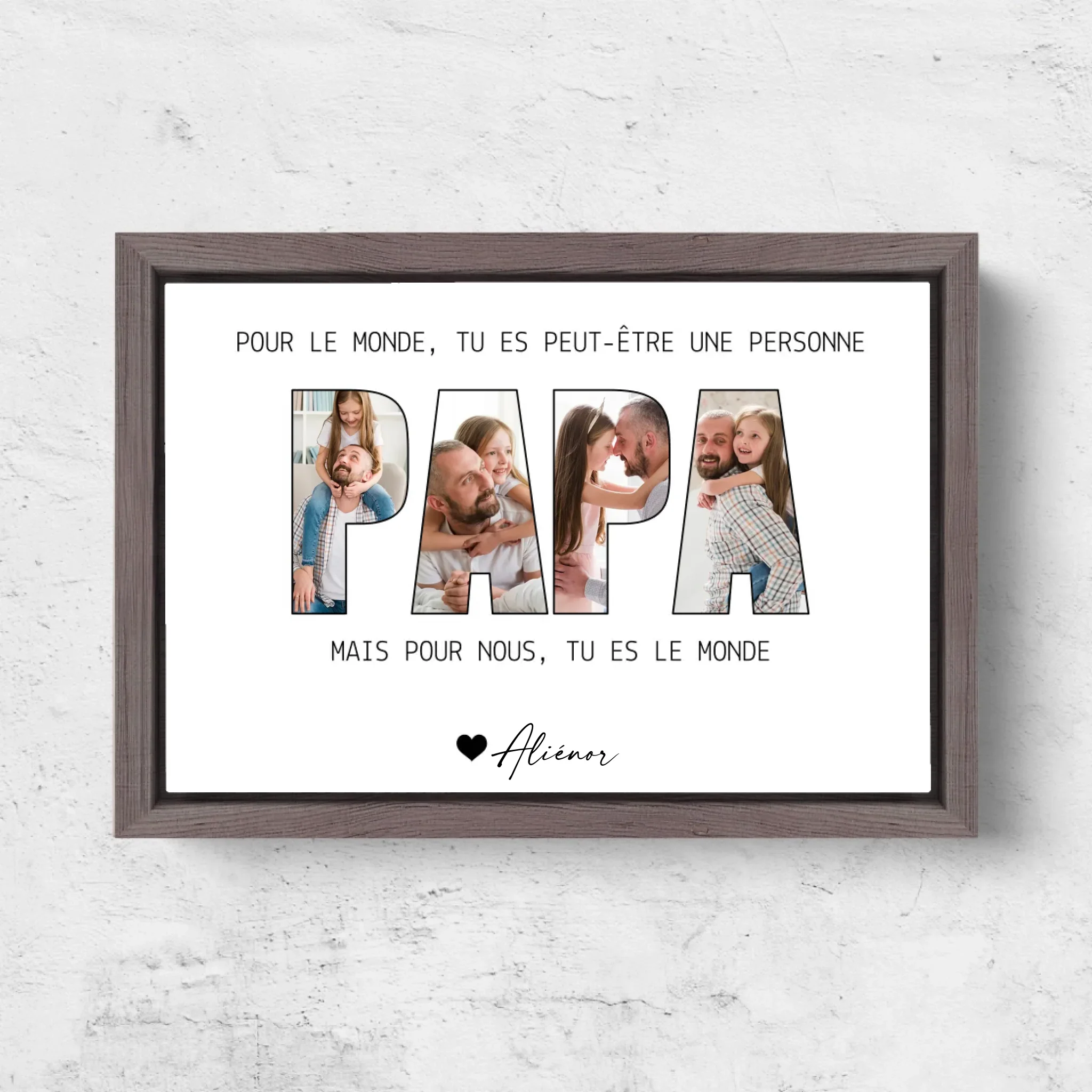 Toile personnalisée "Papa représente le monde pour nous" - Image 7