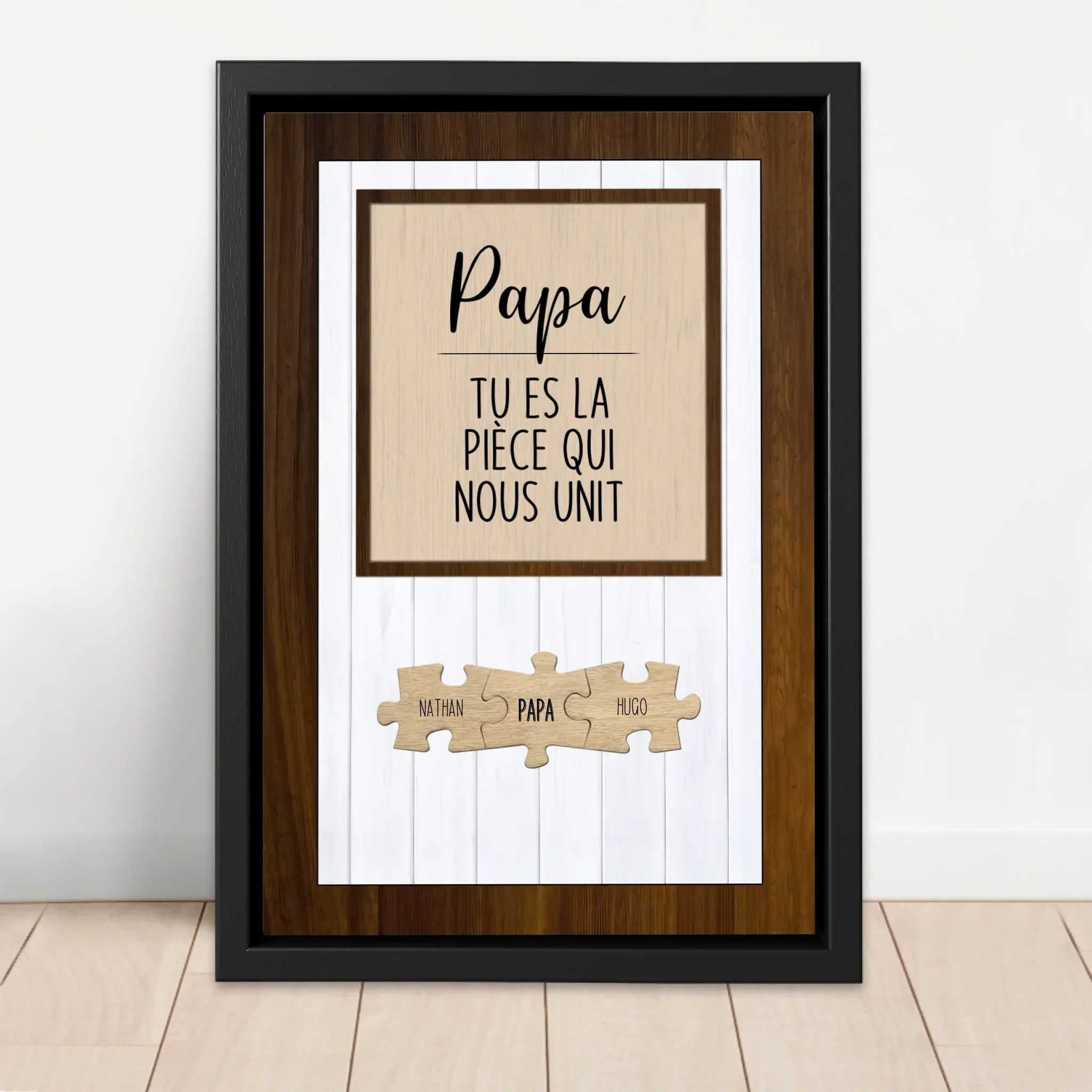 Toile personnalisée – Papa, tu es la pièce du puzzle qui nous unit - Image 4