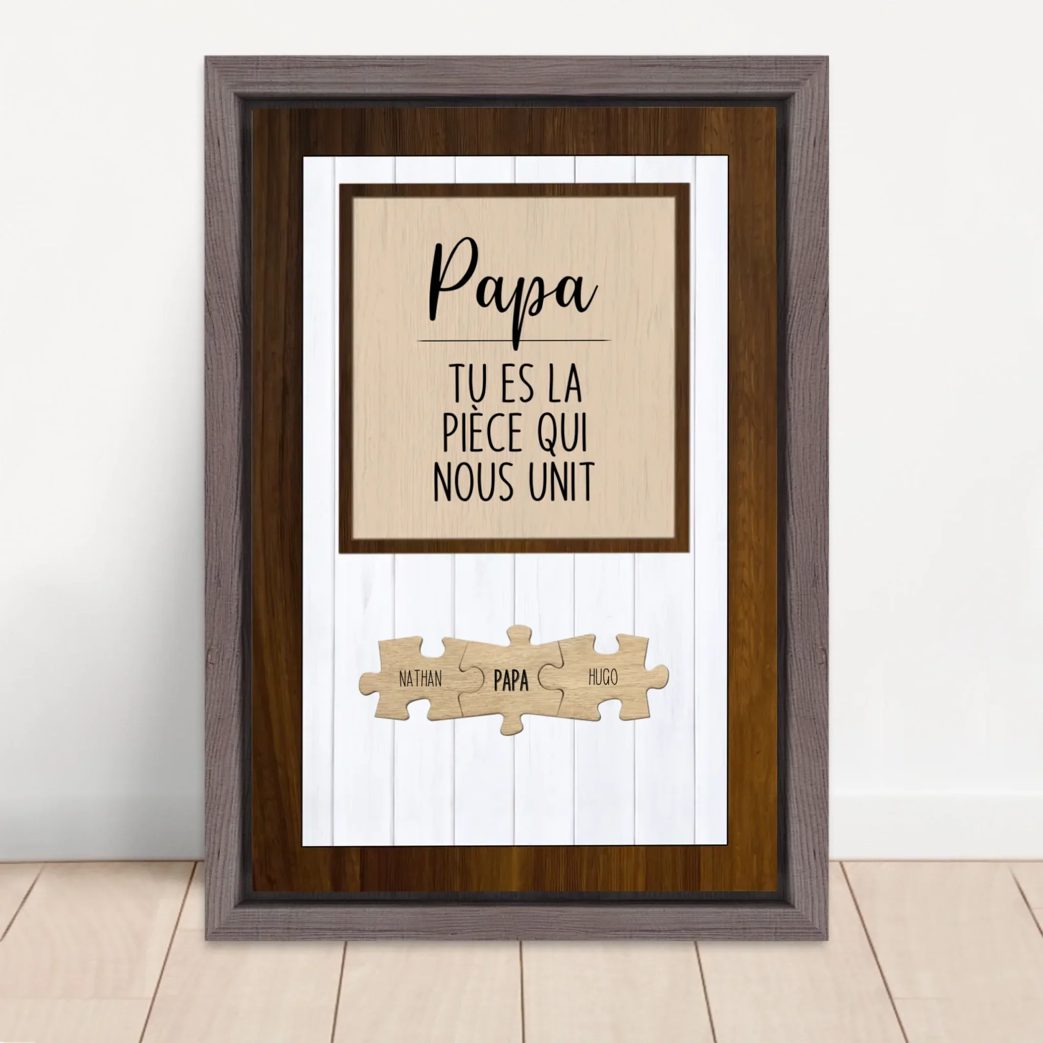 Toile personnalisée – Papa, tu es la pièce du puzzle qui nous unit - Image 5