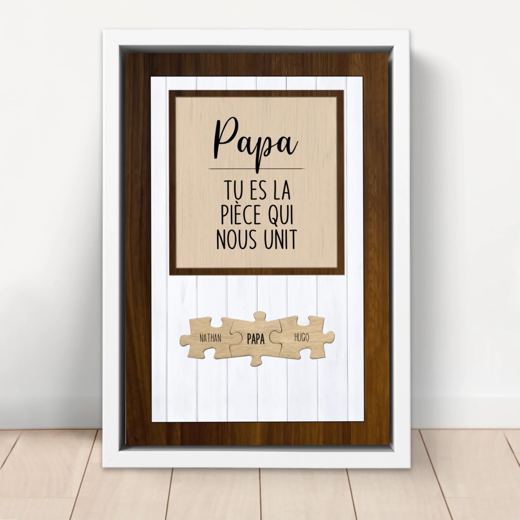 Toile personnalisée – Papa, tu es la pièce du puzzle qui nous unit - Image 6