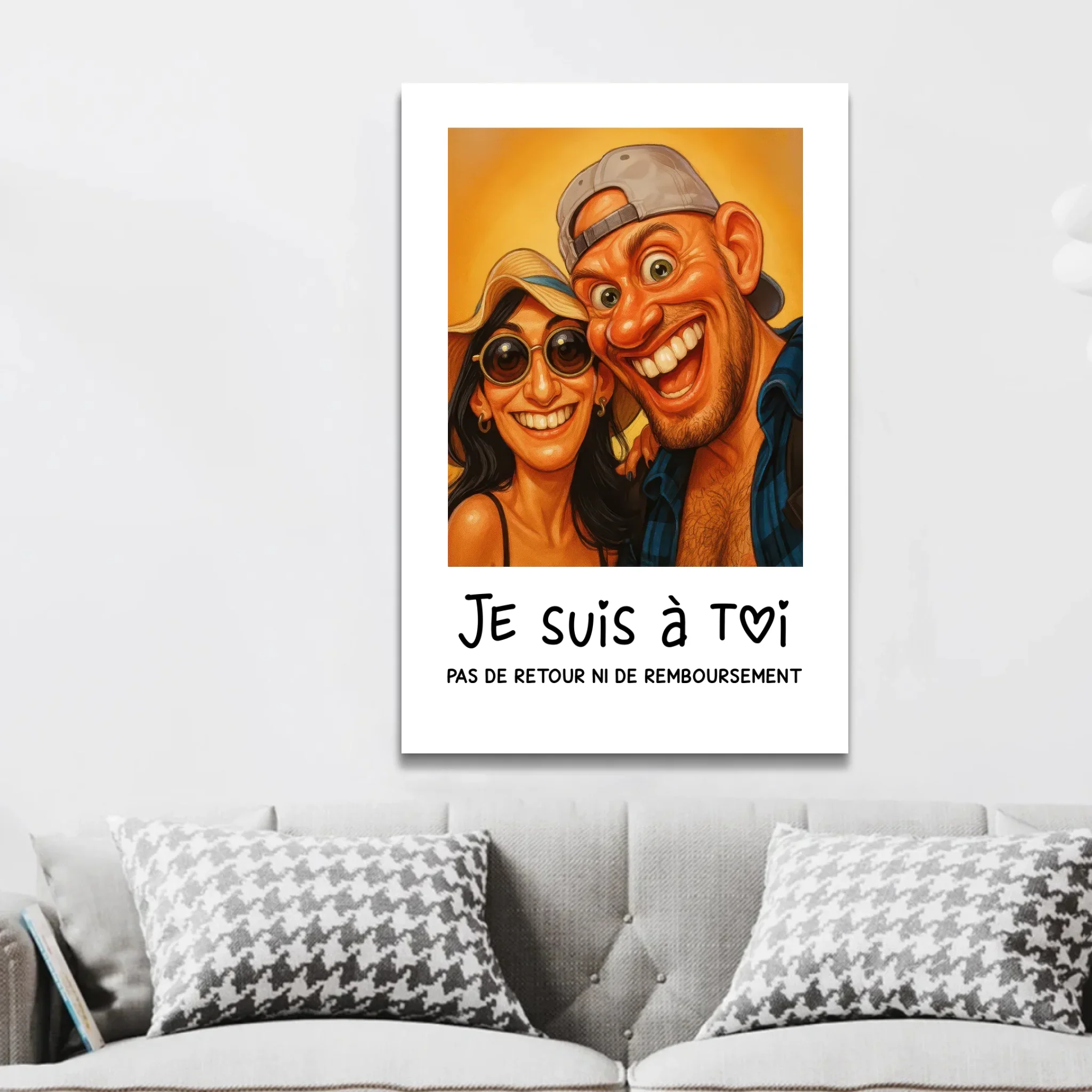 Toile personnalisée – Photo caricature drôle de couple - Image 2