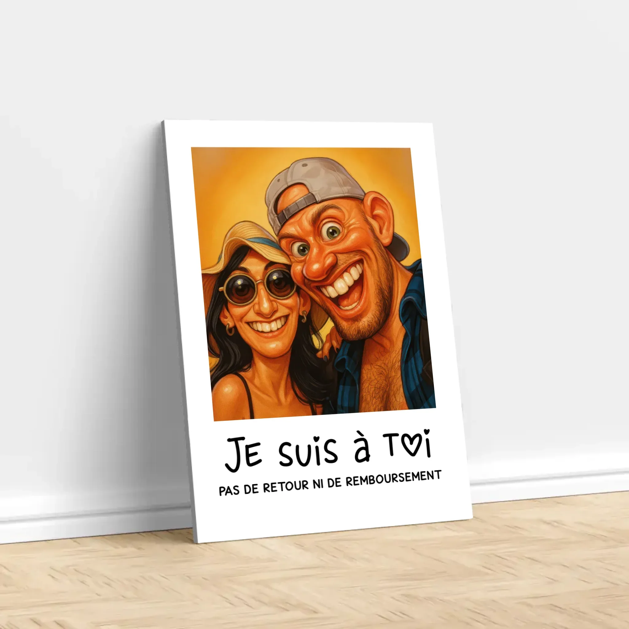 Toile personnalisée – Photo caricature drôle de couple - Image 3