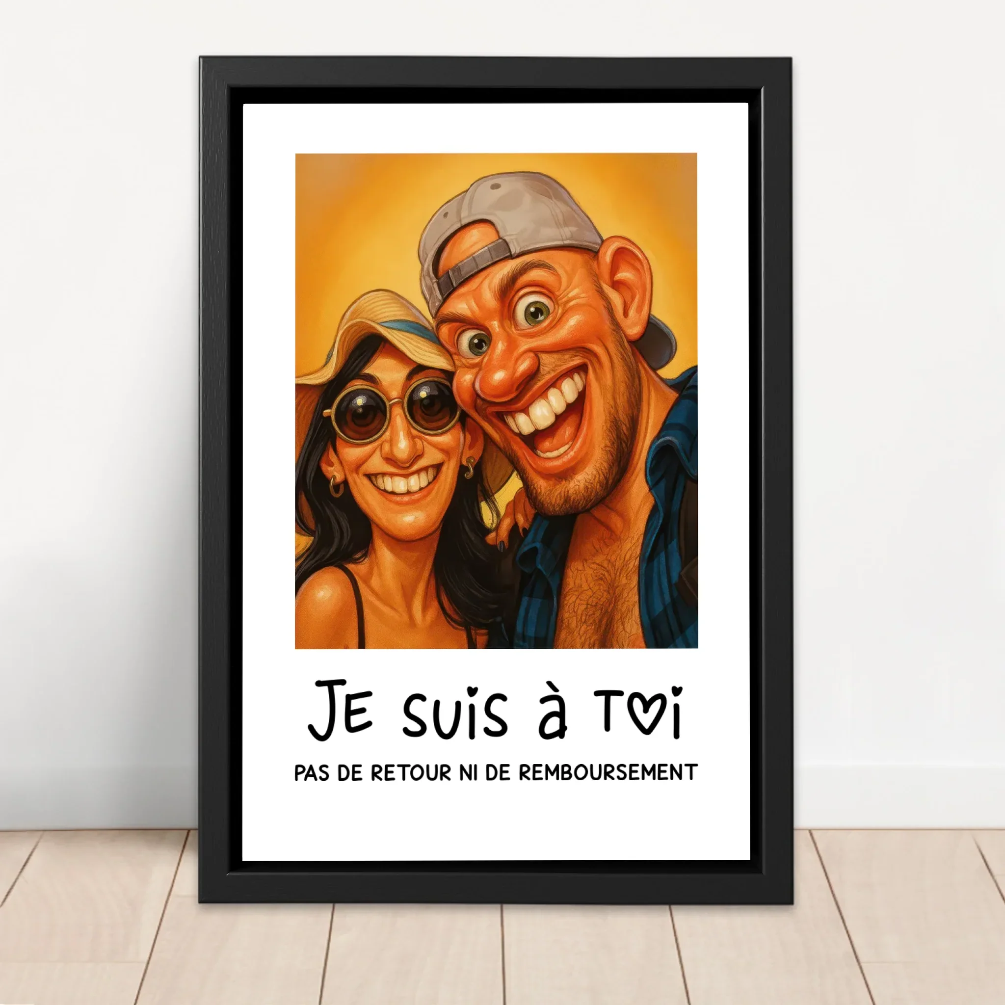 Toile personnalisée – Photo caricature drôle de couple - Image 4