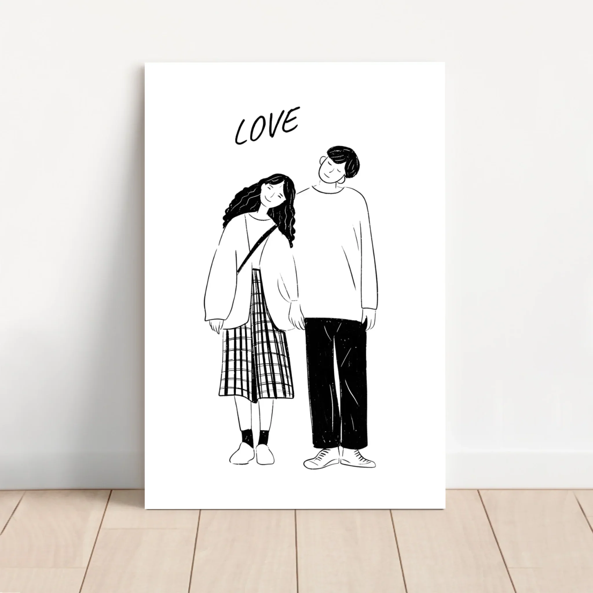 Toile personnalisée – Photo en dessin au trait