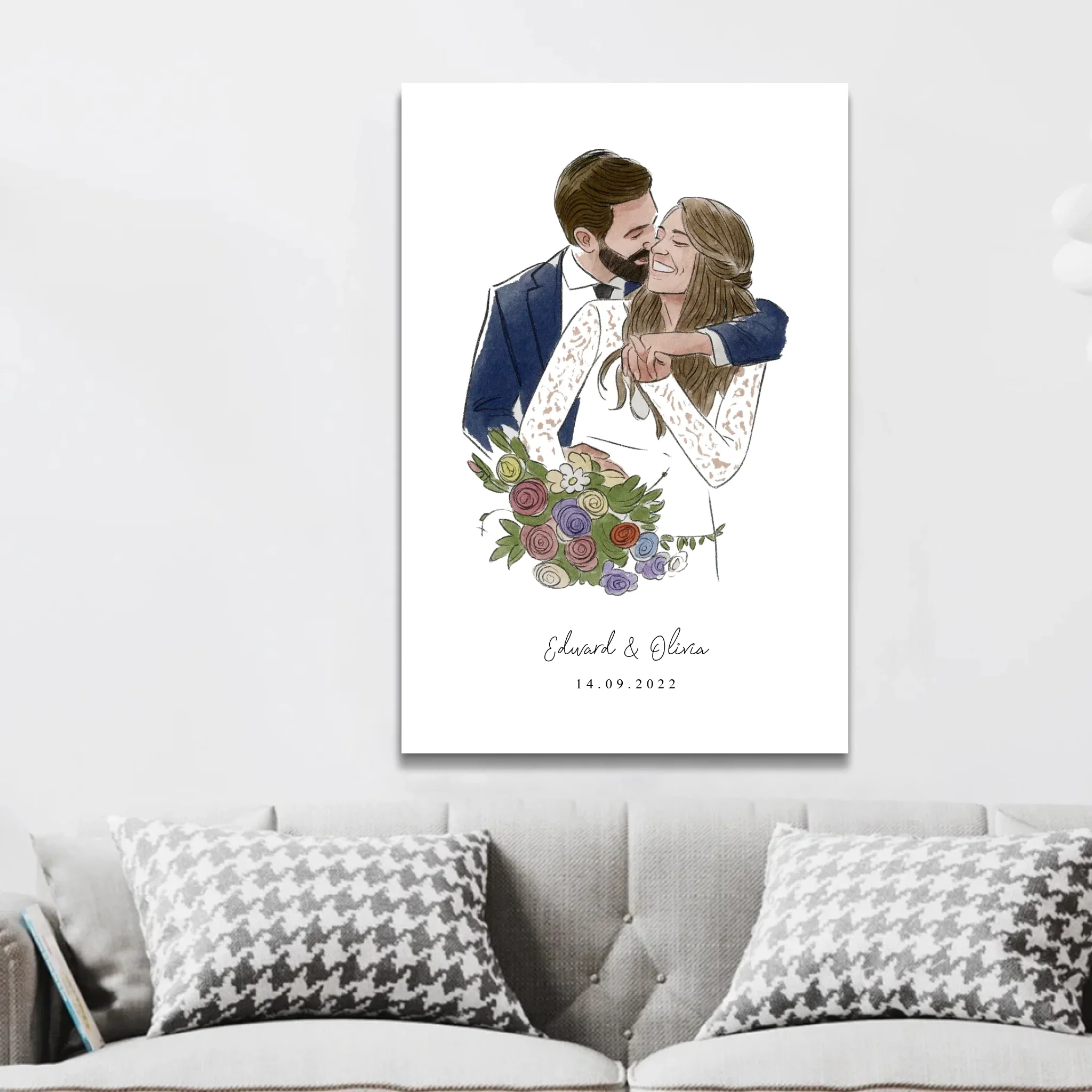 Toile personnalisée – Photo en style aquarelle - Image 2