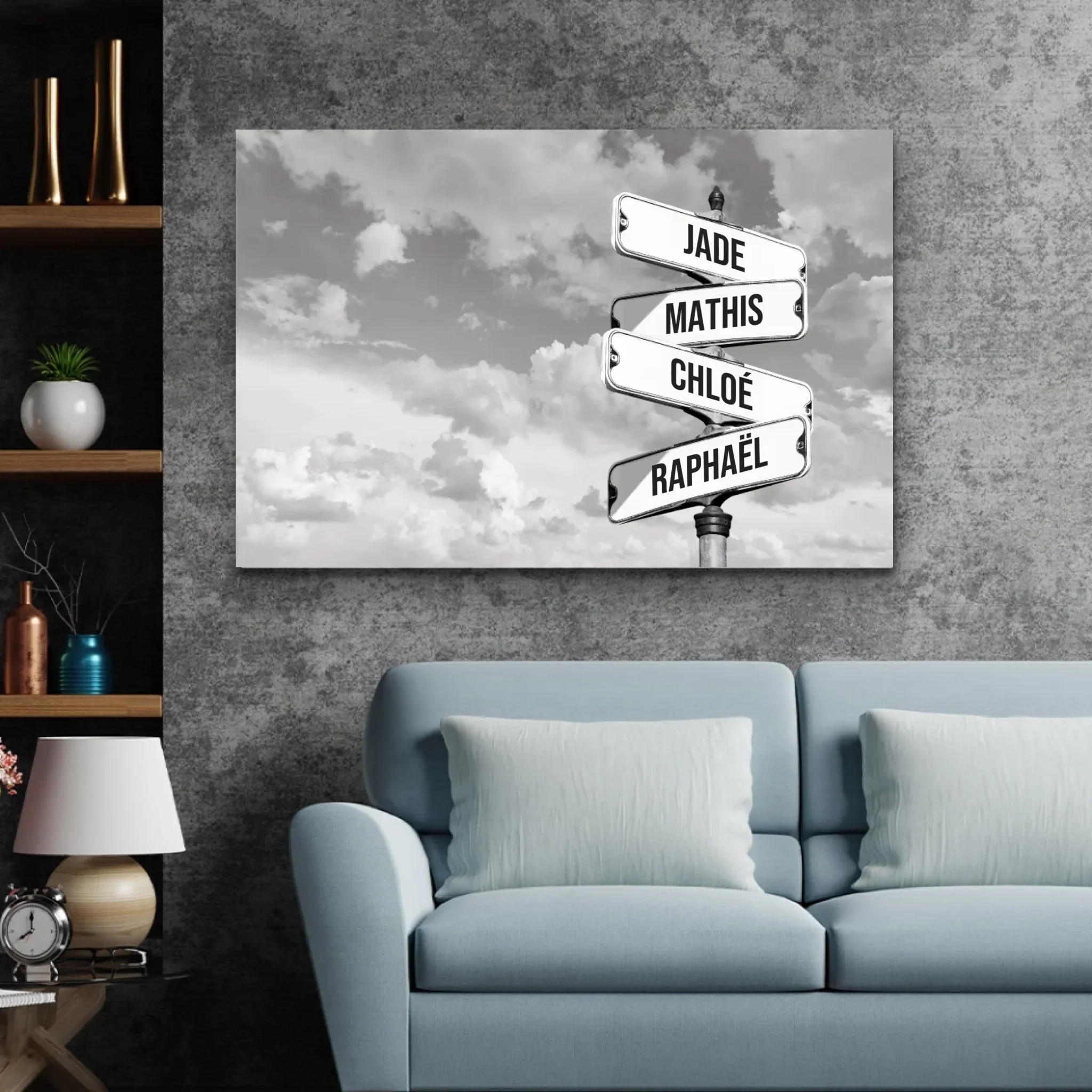 Toile personnalisée “Plaque de rue vintage pour les familles - Horizontal” - Image 3