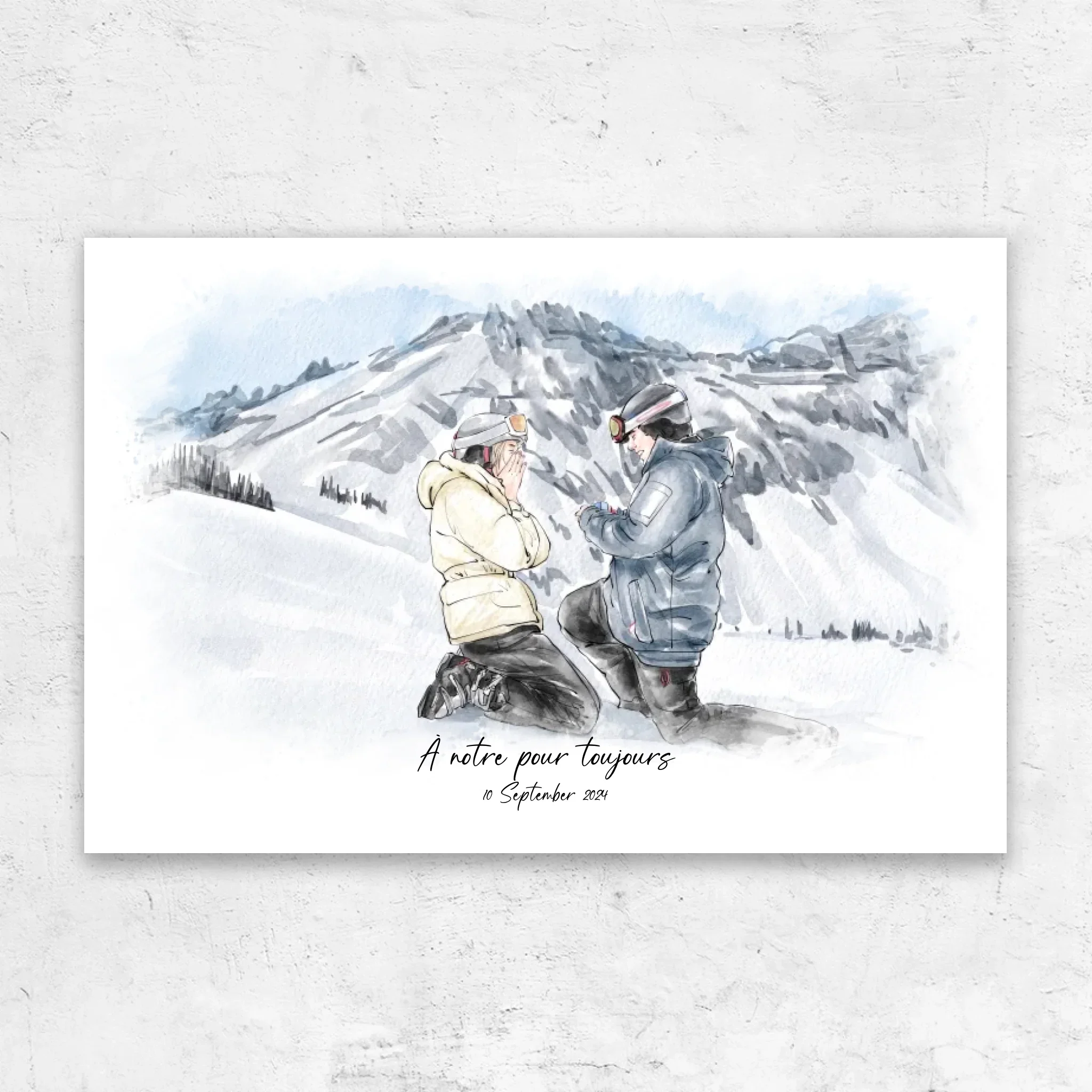 Toile personnalisée – Portrait aquarelle à partir d’une photo