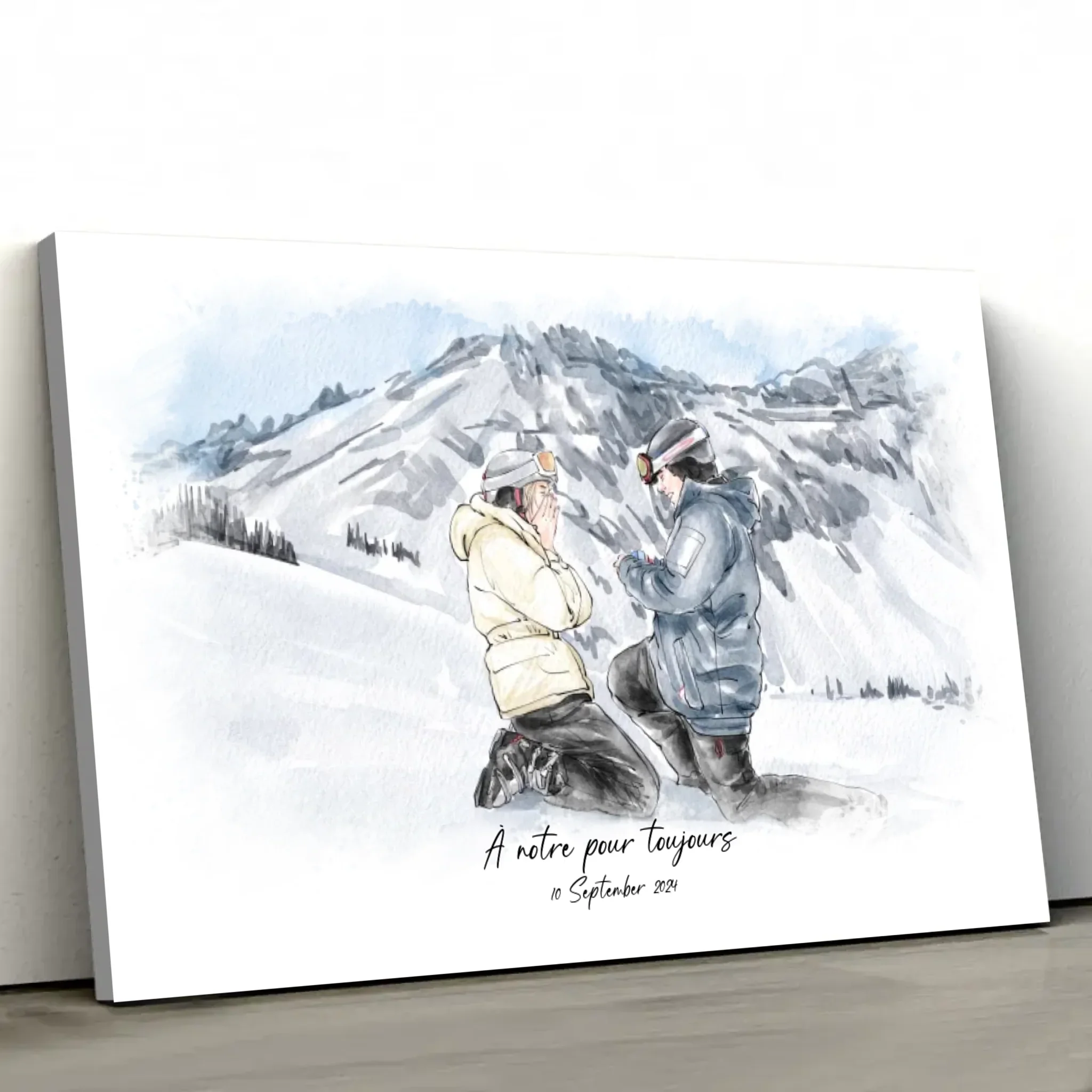 Toile personnalisée – Portrait aquarelle à partir d’une photo - Image 2