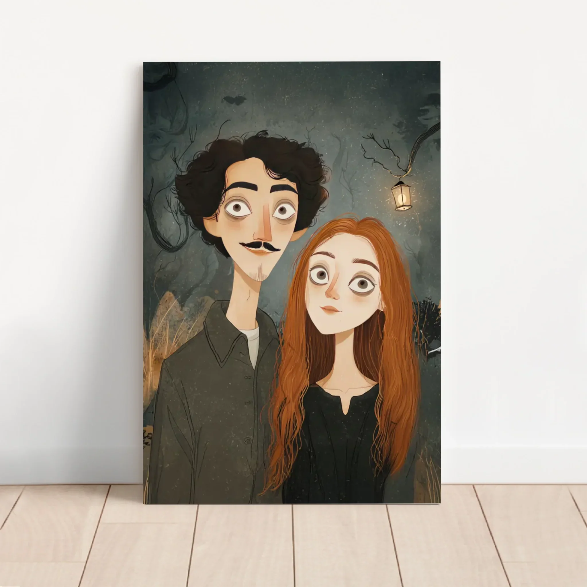 Toile personnalisée – Portrait de couple gothique