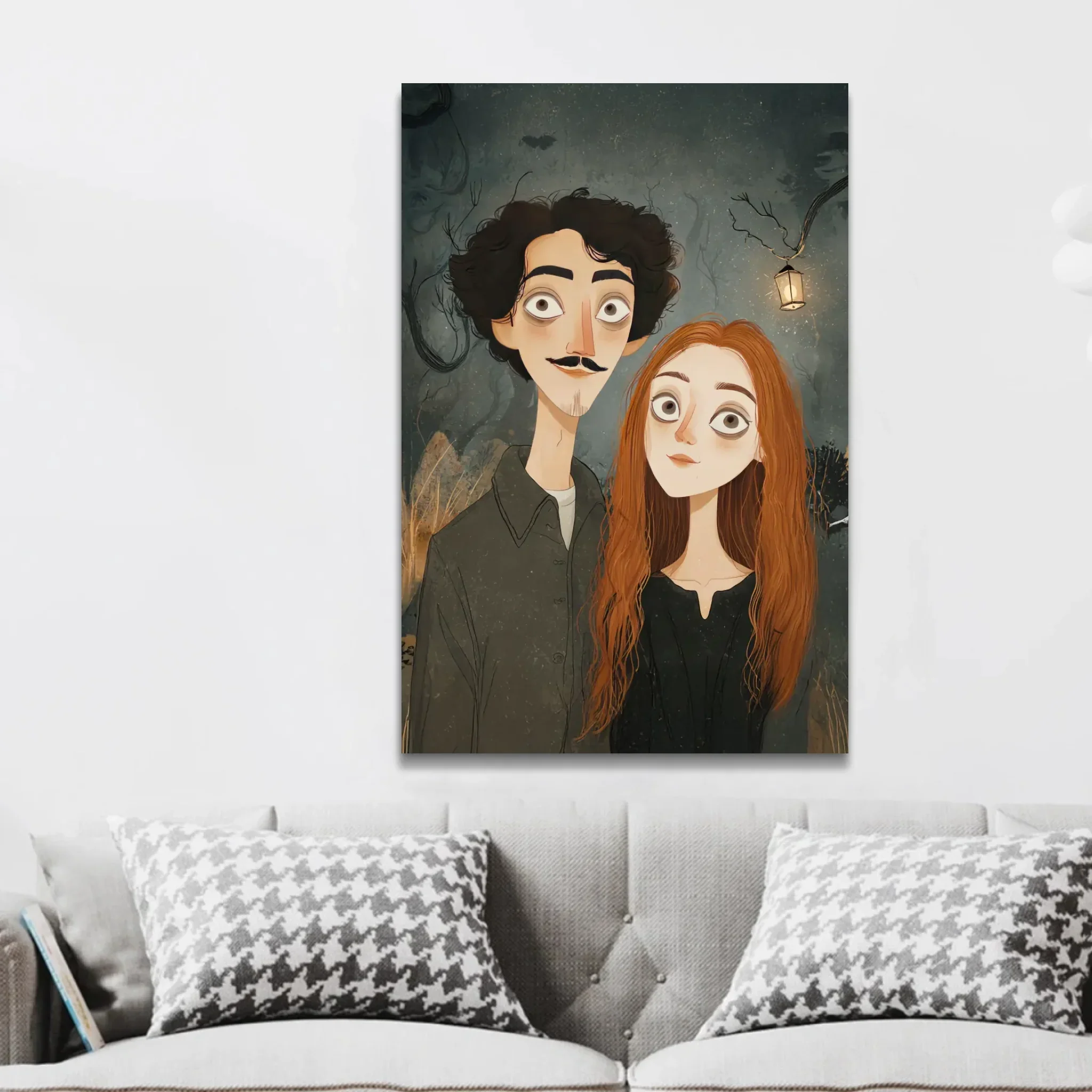Toile personnalisée – Portrait de couple gothique - Image 2