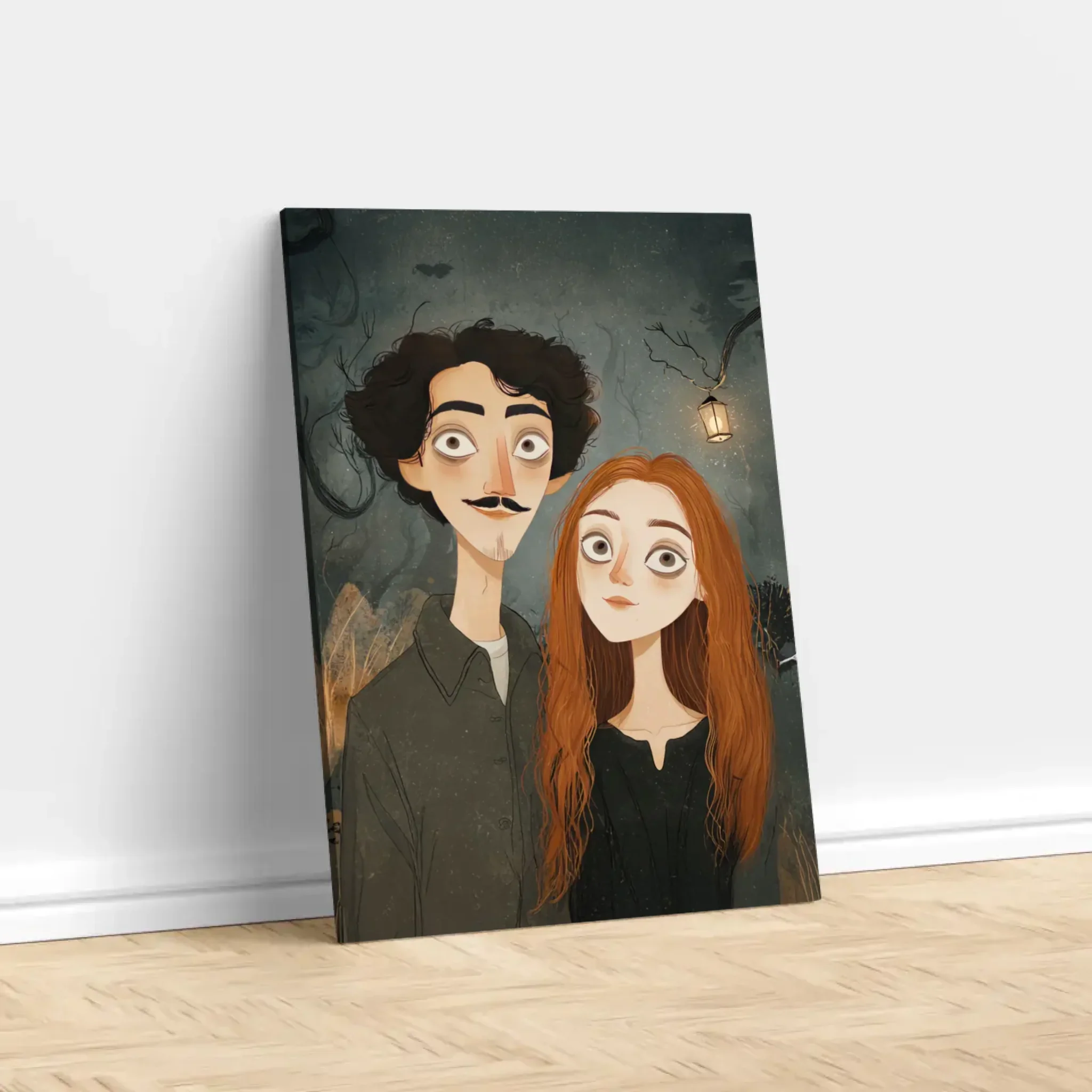 Toile personnalisée – Portrait de couple gothique - Image 3