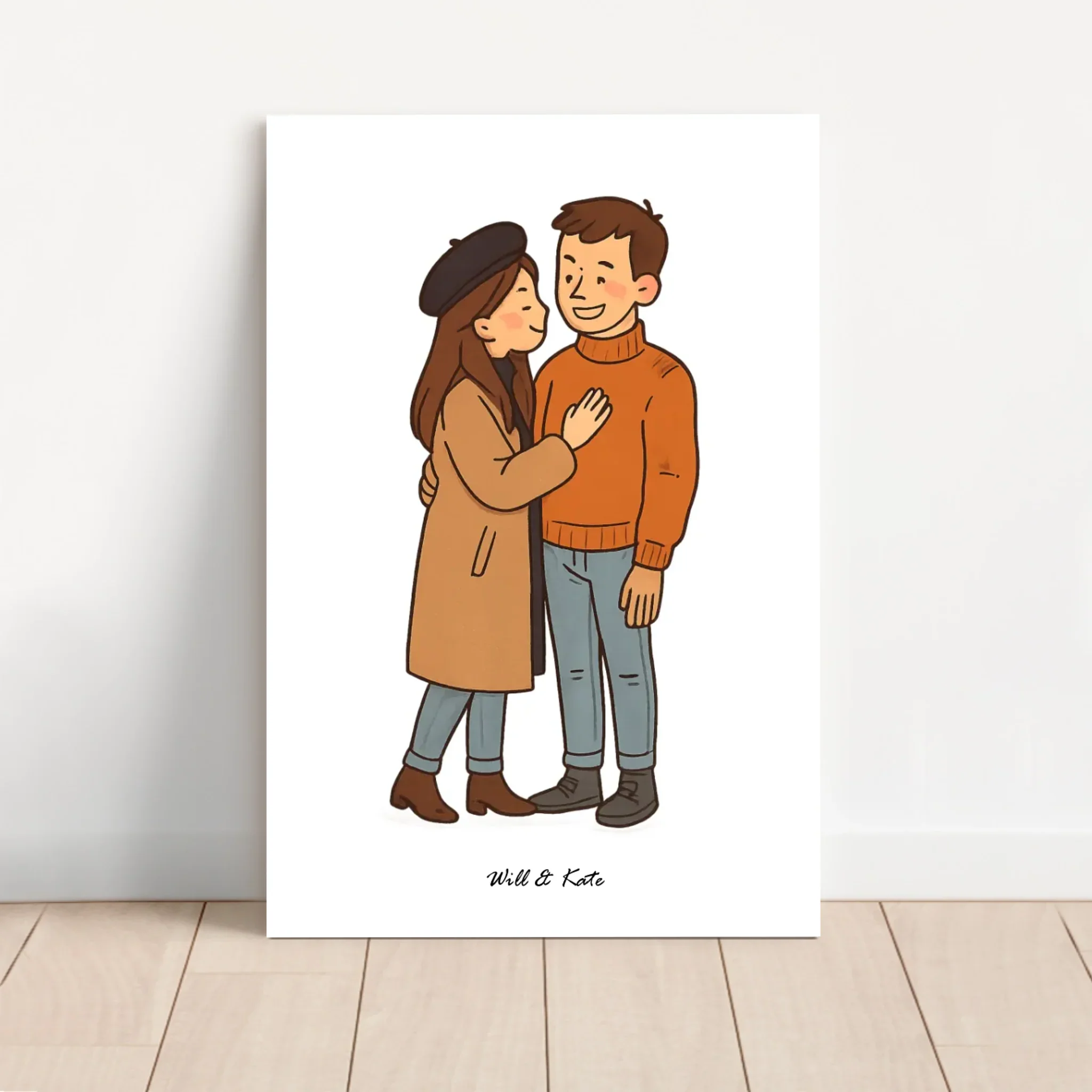 Toile personnalisée – Portrait de couple personnalisé