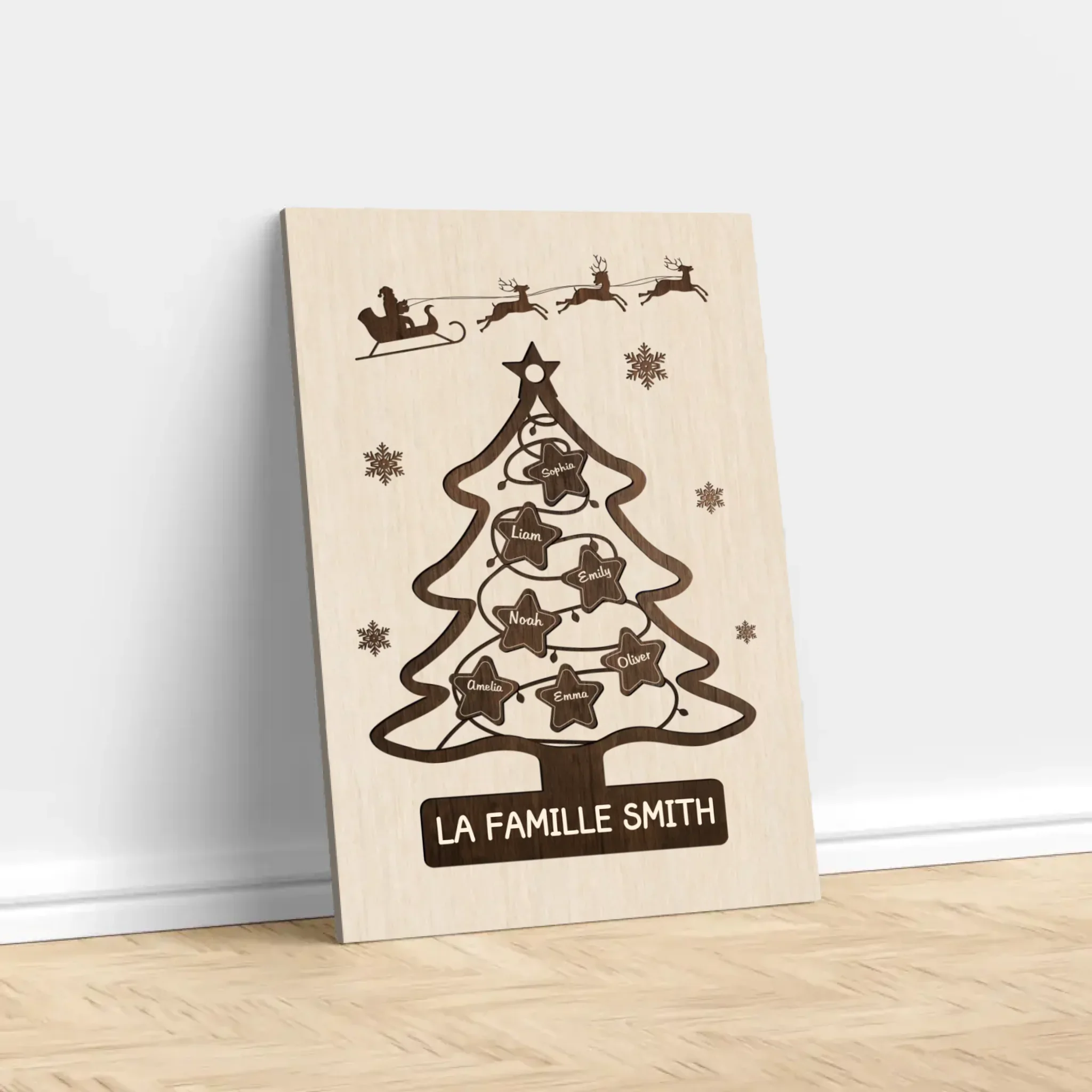 Toile personnalisée – Sapin de Noël familial - Image 3