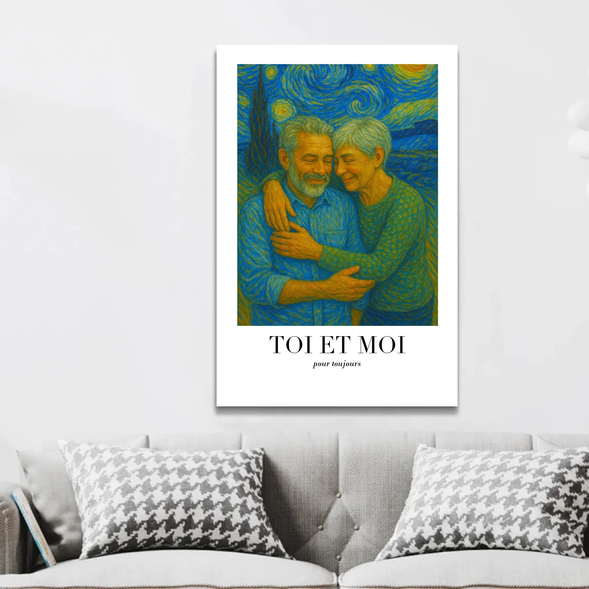 Toile personnalisée – Toi et moi en art de Van Gogh, on gère ça - Image 2