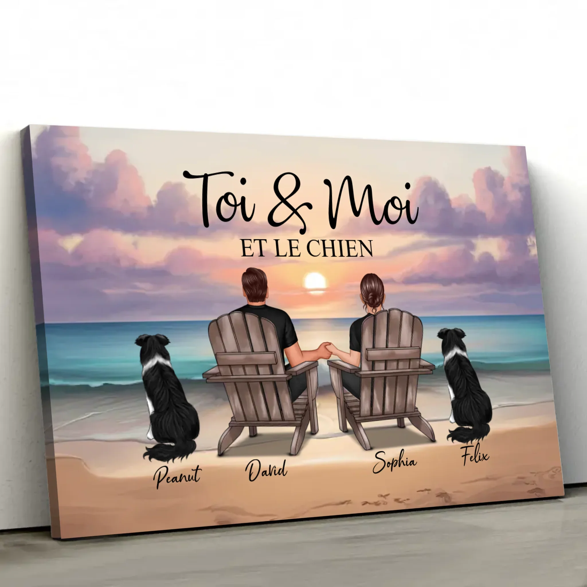 Toile personnalisée “Toi et moi et notre animal de compagnie” - Image 3