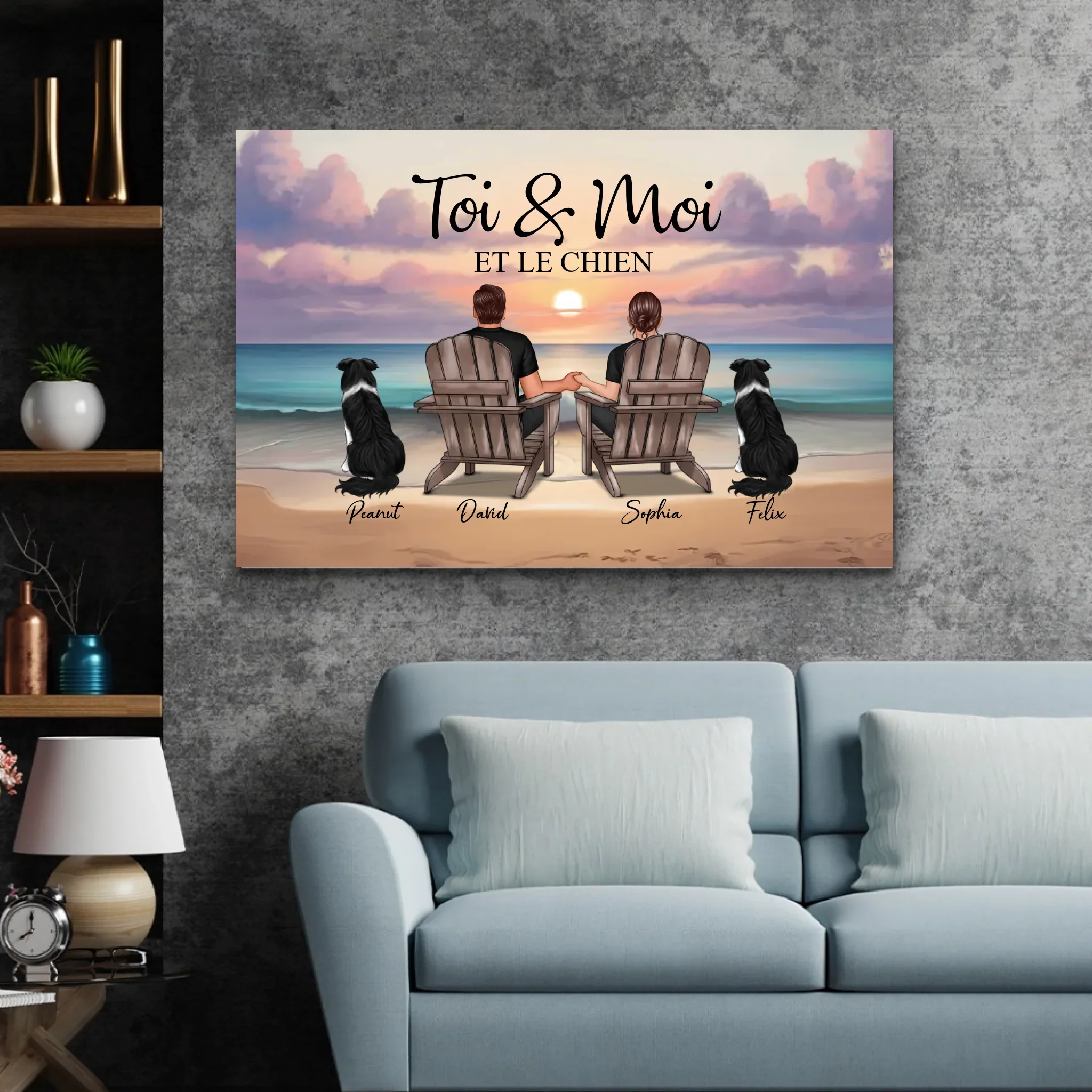 Toile personnalisée “Toi et moi et notre animal de compagnie” - Image 4