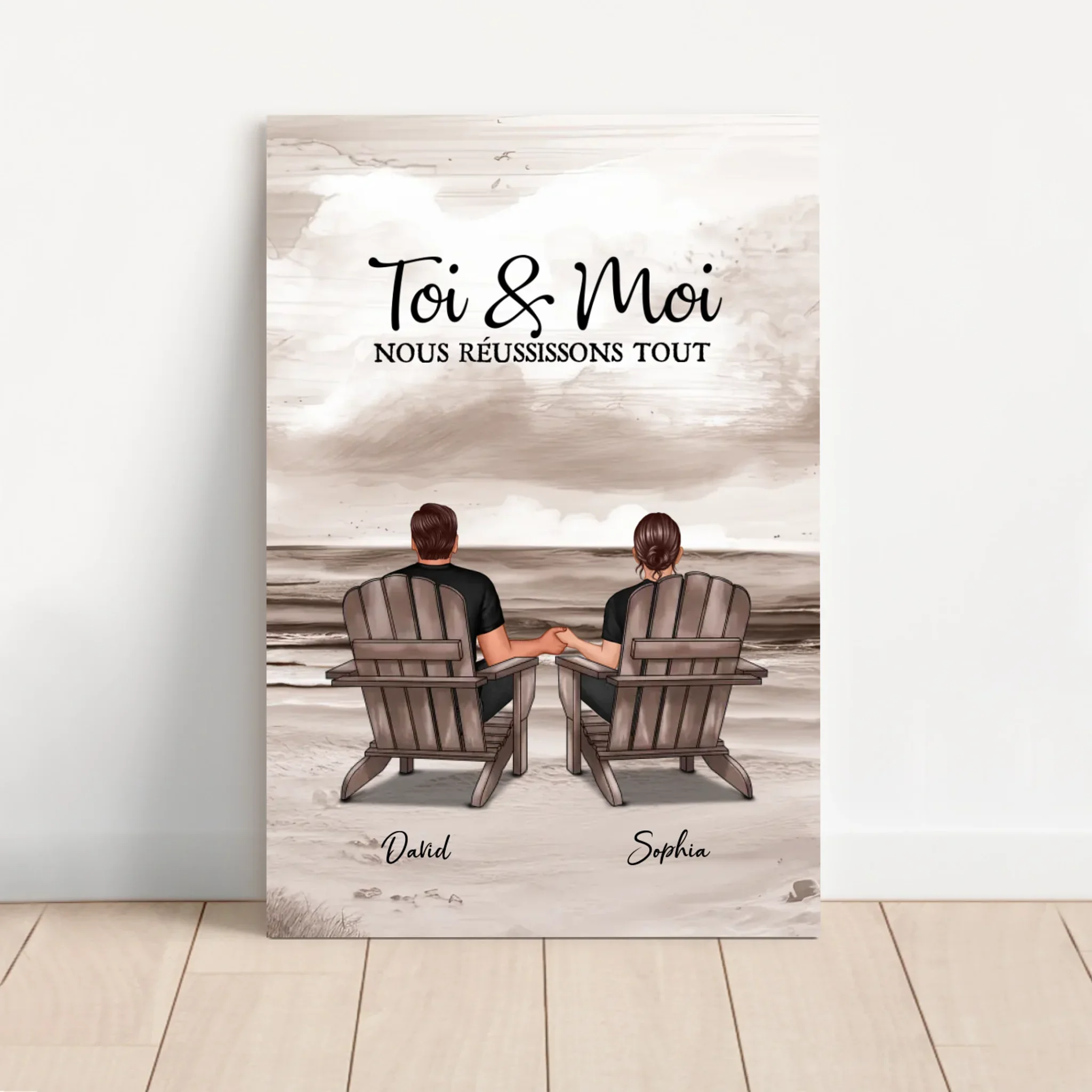 Toile personnalisée – Toi et moi, on gère ça – vertical