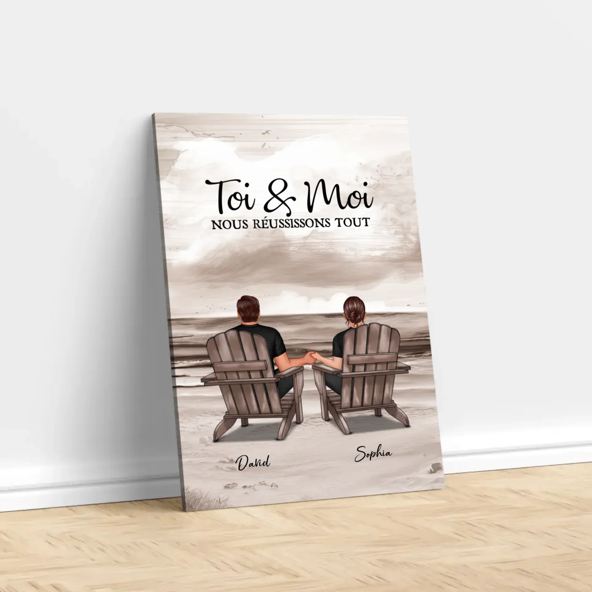 Toile personnalisée – Toi et moi, on gère ça – vertical - Image 3