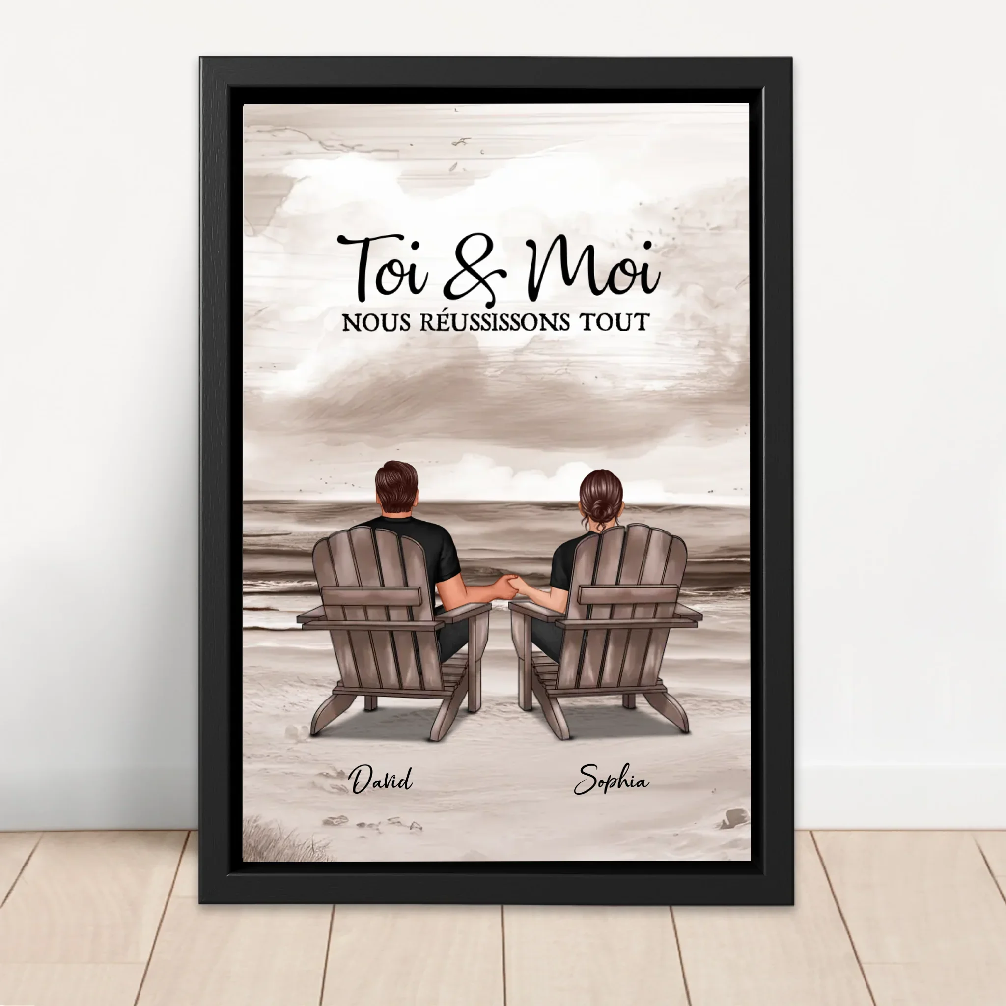 Toile personnalisée – Toi et moi, on gère ça – vertical - Image 4