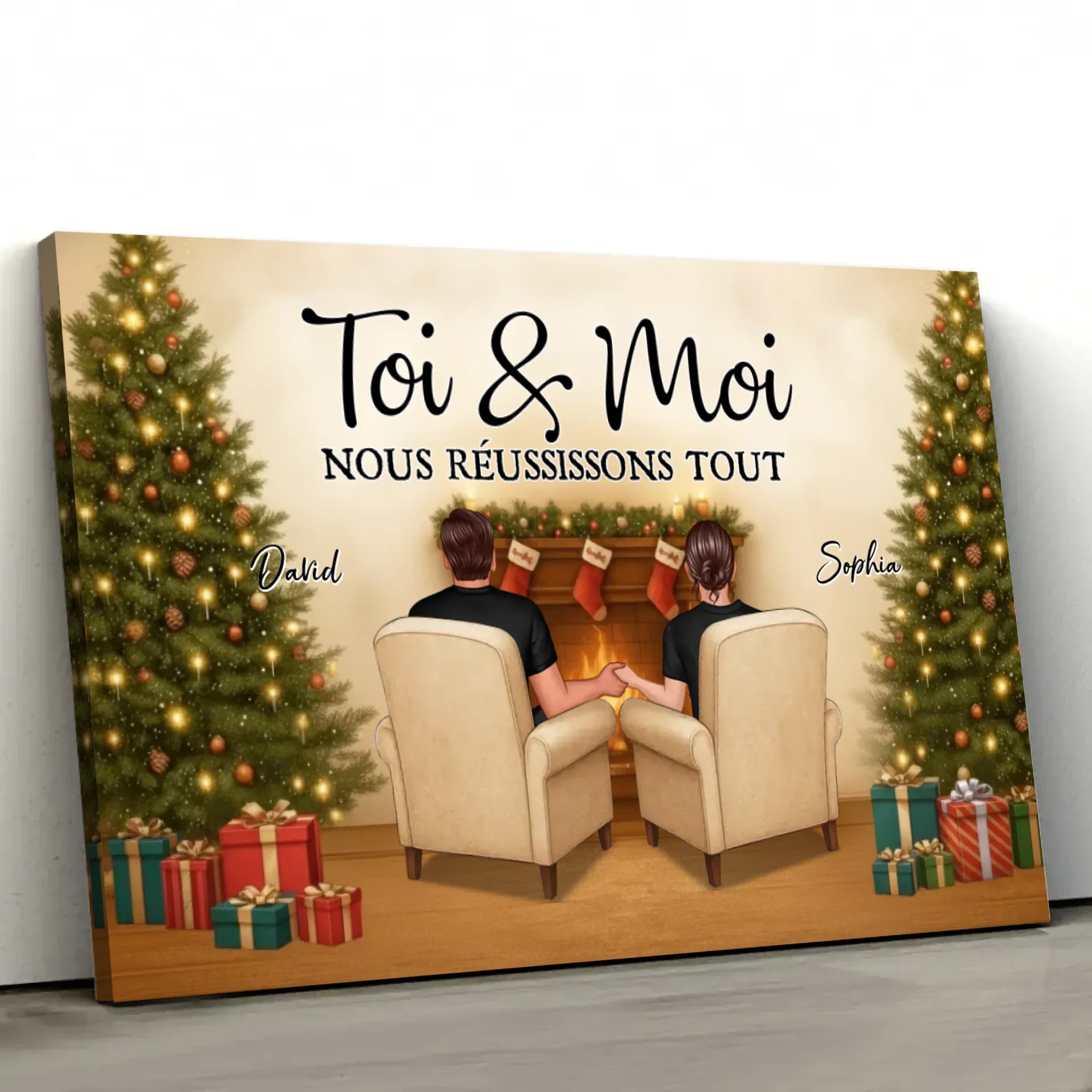Toile personnalisée – Toi et moi, on gère ce Noël - Image 2