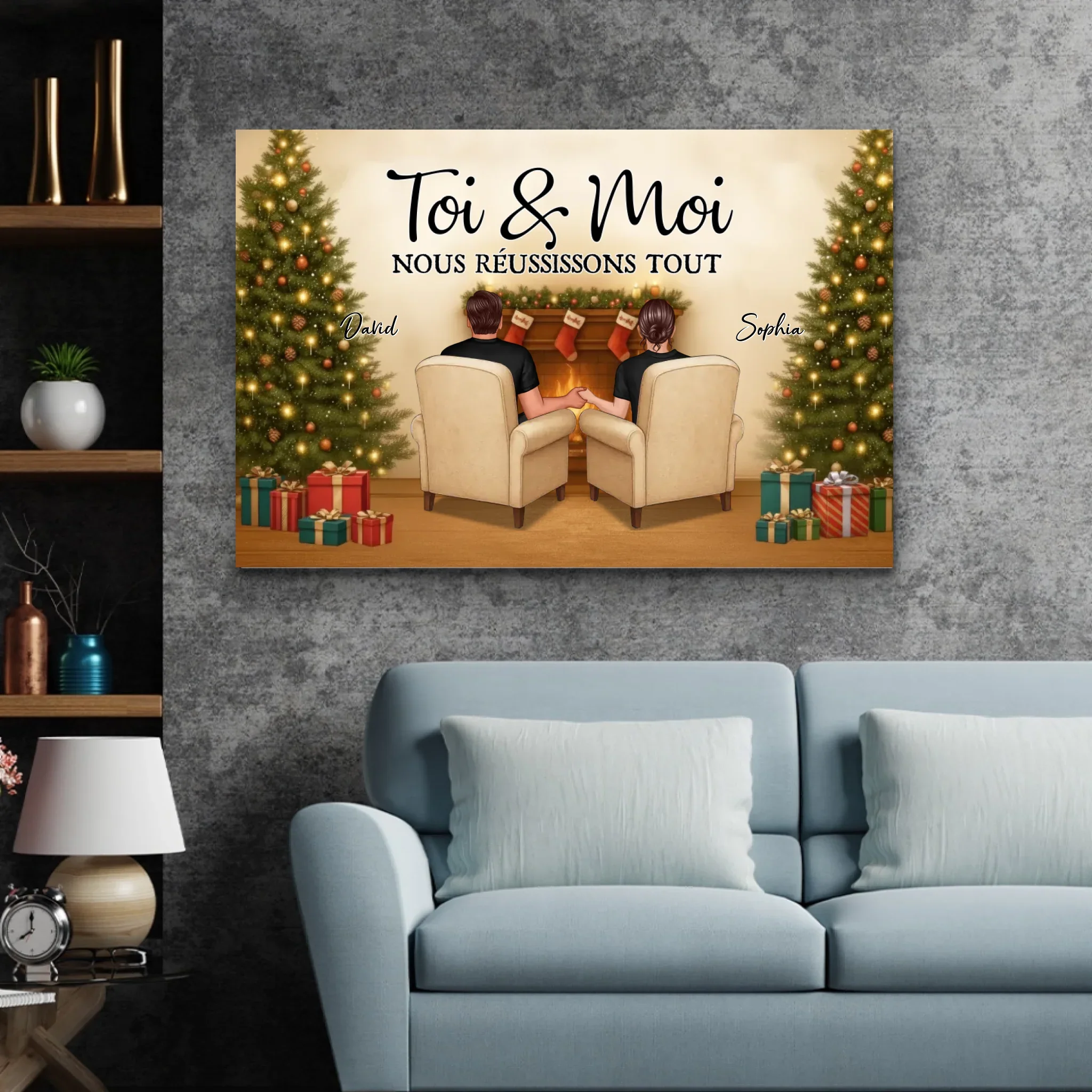 Toile personnalisée – Toi et moi, on gère ce Noël - Image 3