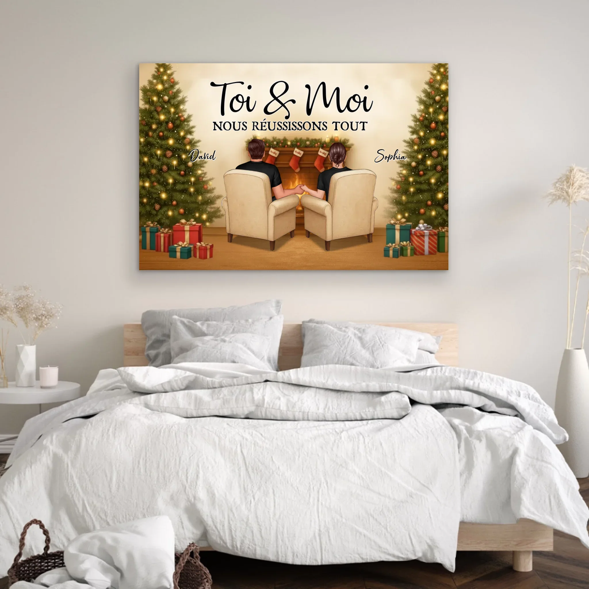Toile personnalisée – Toi et moi, on gère ce Noël - Image 4