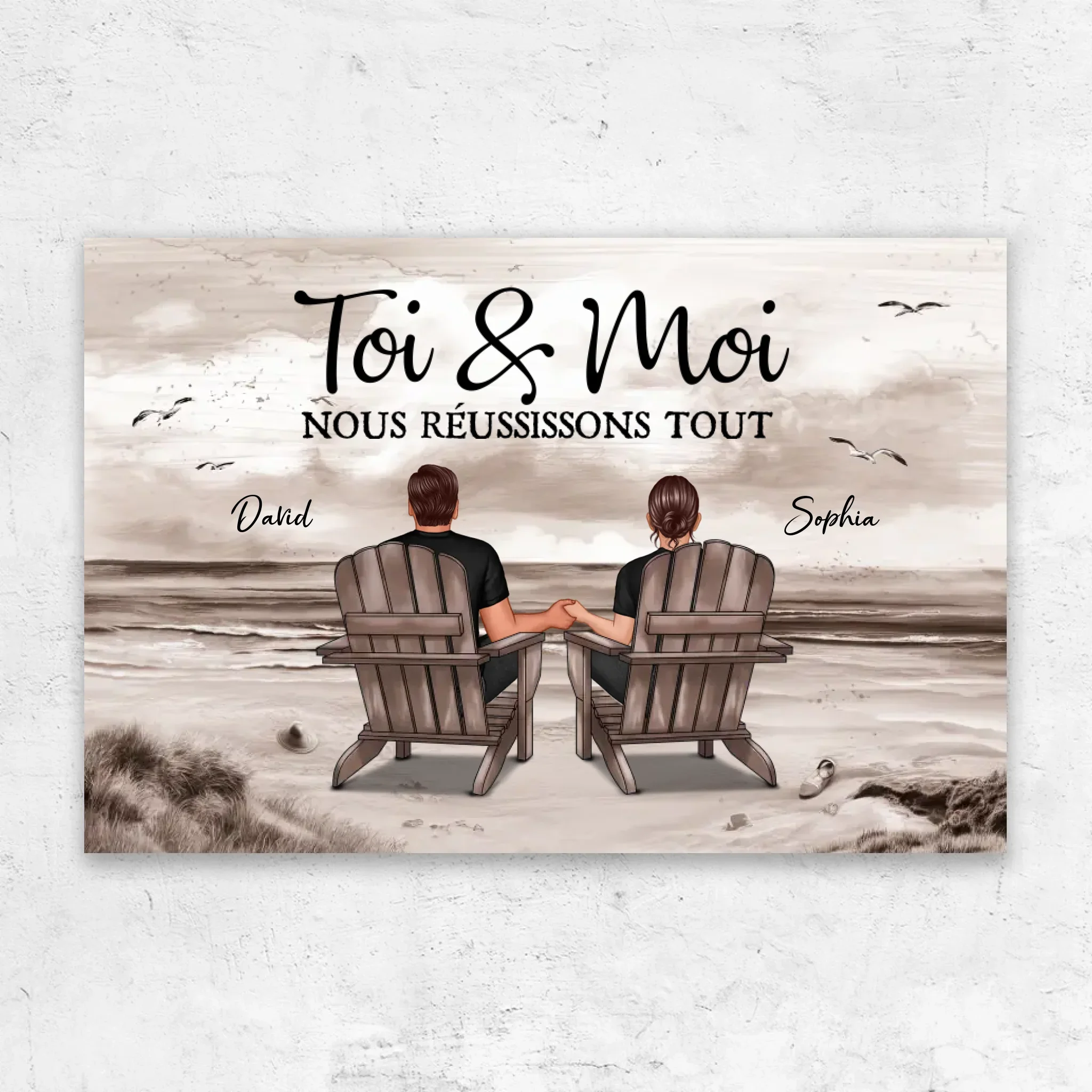 Toile personnalisée “Toi et moi, on peut tout faire”