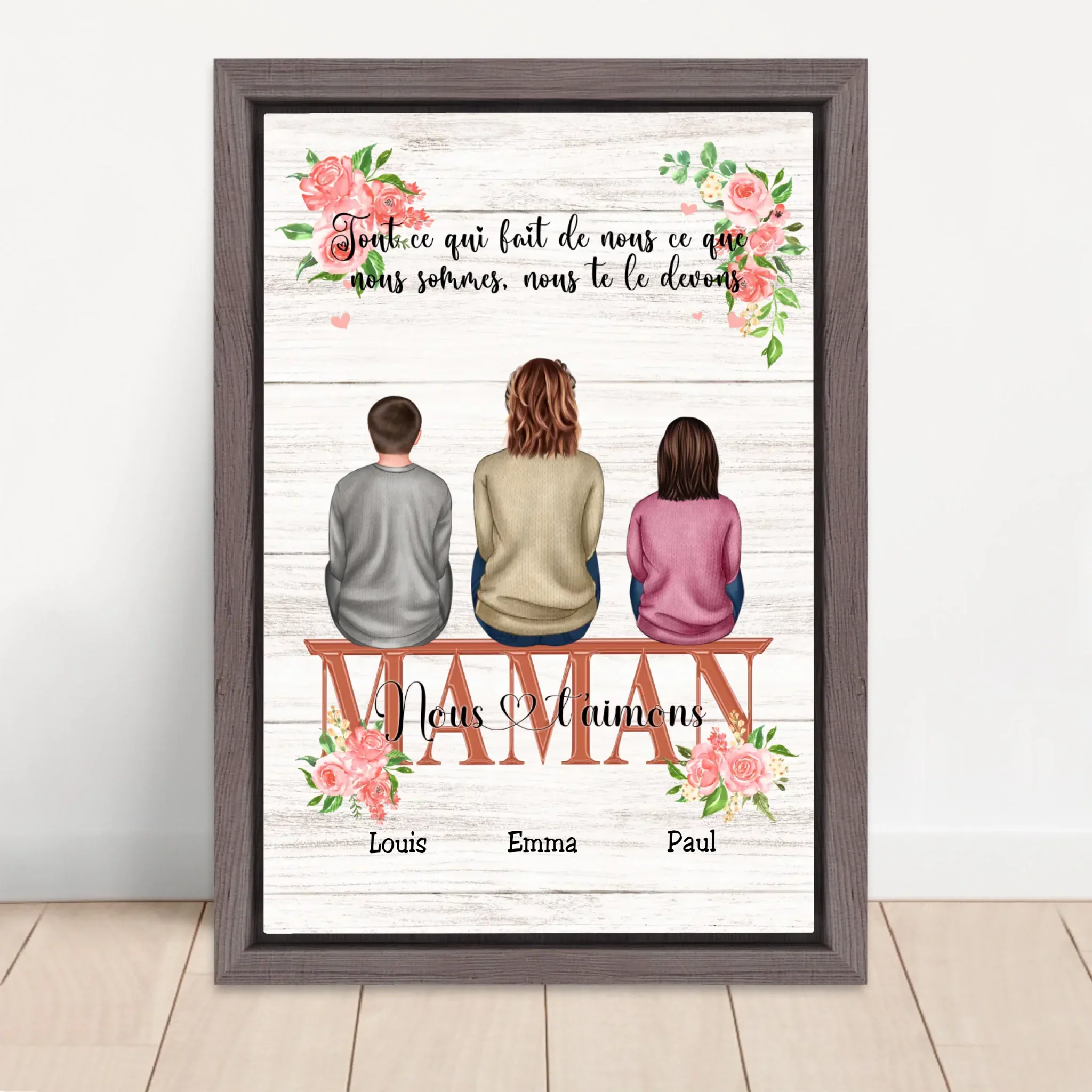 Toile personnalisée "Tout ce qui fait de nous ce que nous sommes, nous te le devons - Cadeau pour maman" - Image 5