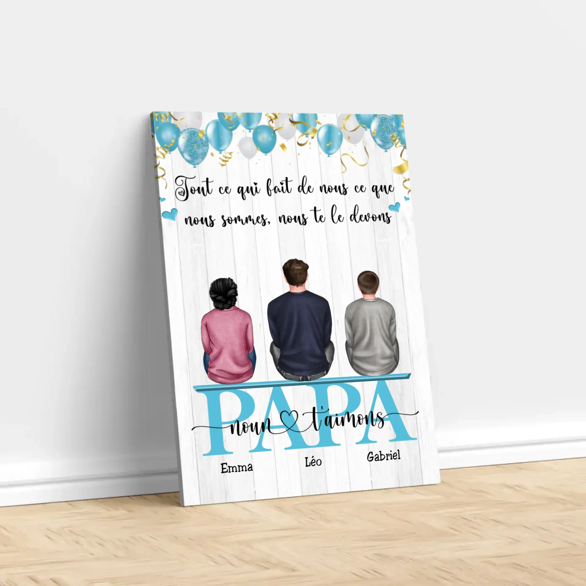 Toile personnalisée "Tout ce qui fait de nous ce que nous sommes, nous te le devons - Cadeau pour papa" - Image 3