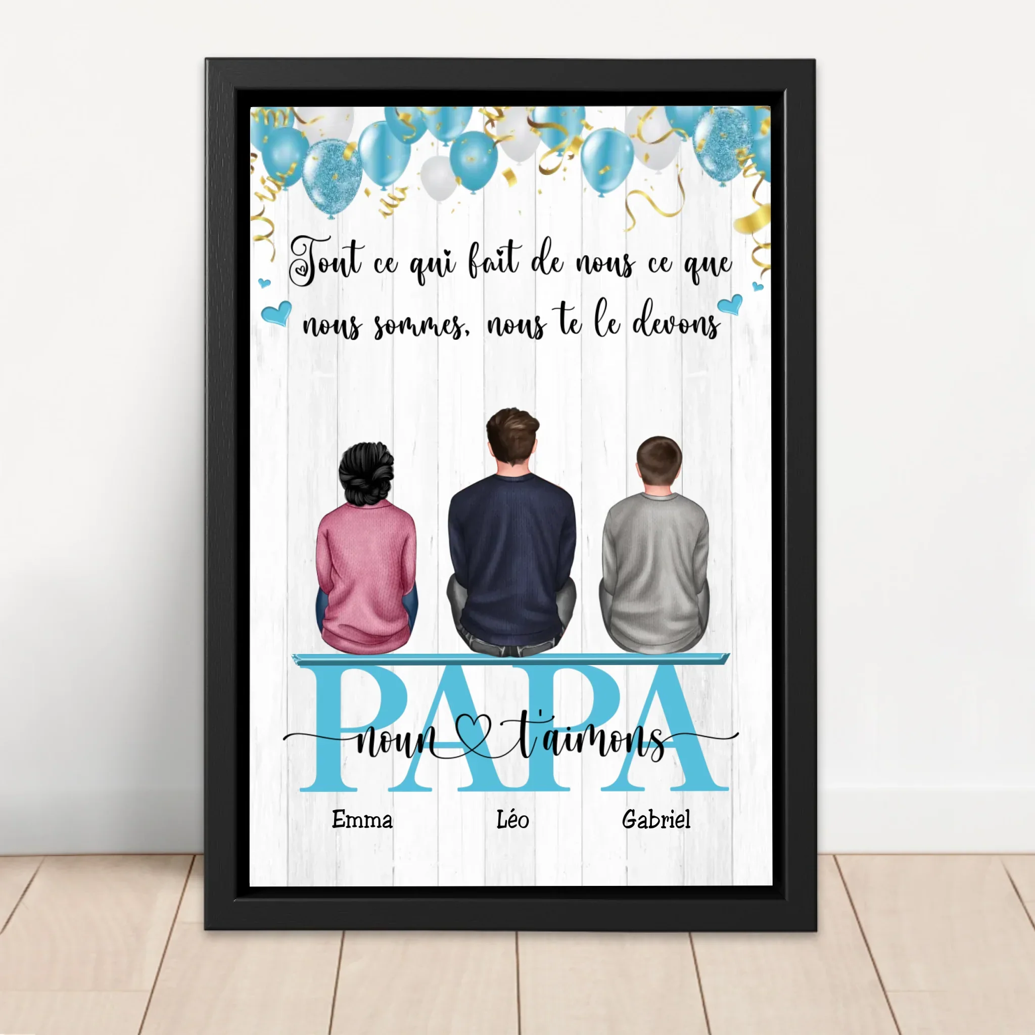Toile personnalisée "Tout ce qui fait de nous ce que nous sommes, nous te le devons - Cadeau pour papa" - Image 4