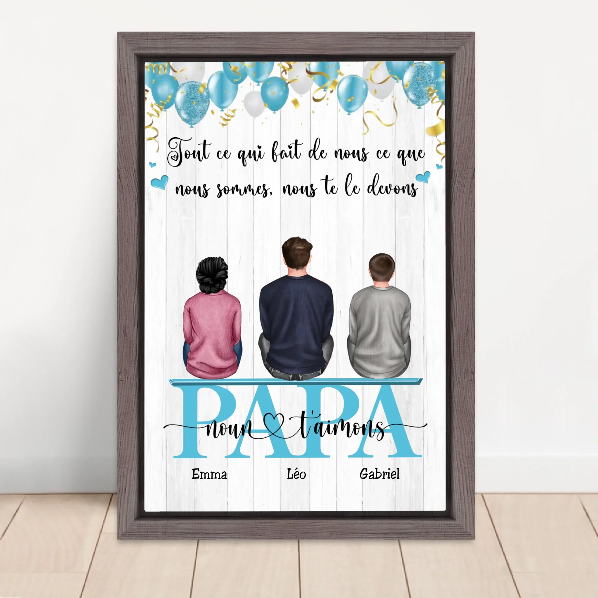Toile personnalisée "Tout ce qui fait de nous ce que nous sommes, nous te le devons - Cadeau pour papa" - Image 5