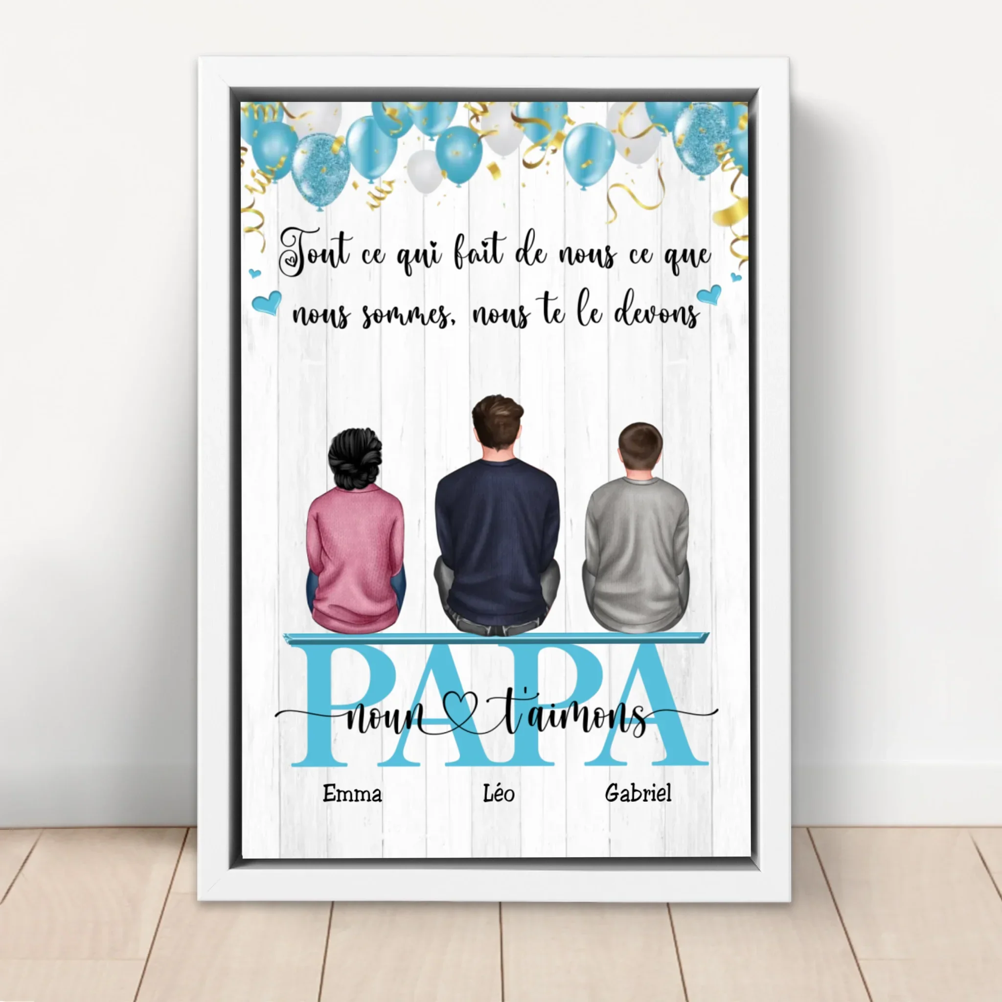 Toile personnalisée "Tout ce qui fait de nous ce que nous sommes, nous te le devons - Cadeau pour papa" - Image 6