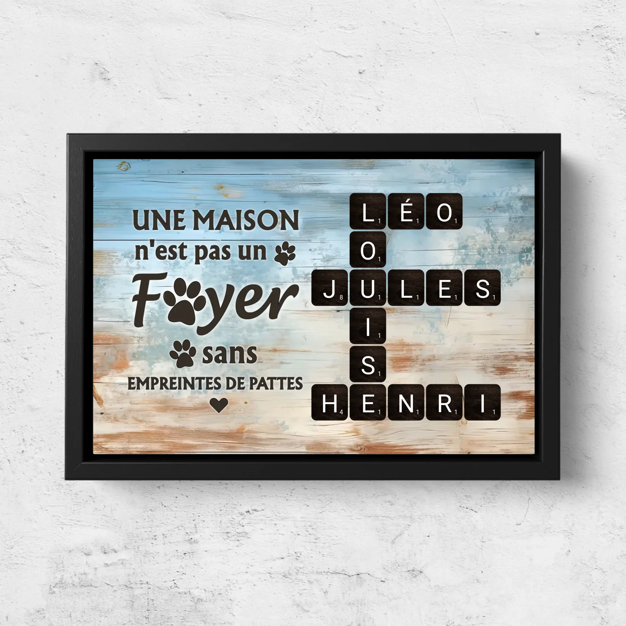 Toile personnalisée "Une maison n'est pas un foyer sans empreintes de pattes" - Image 5