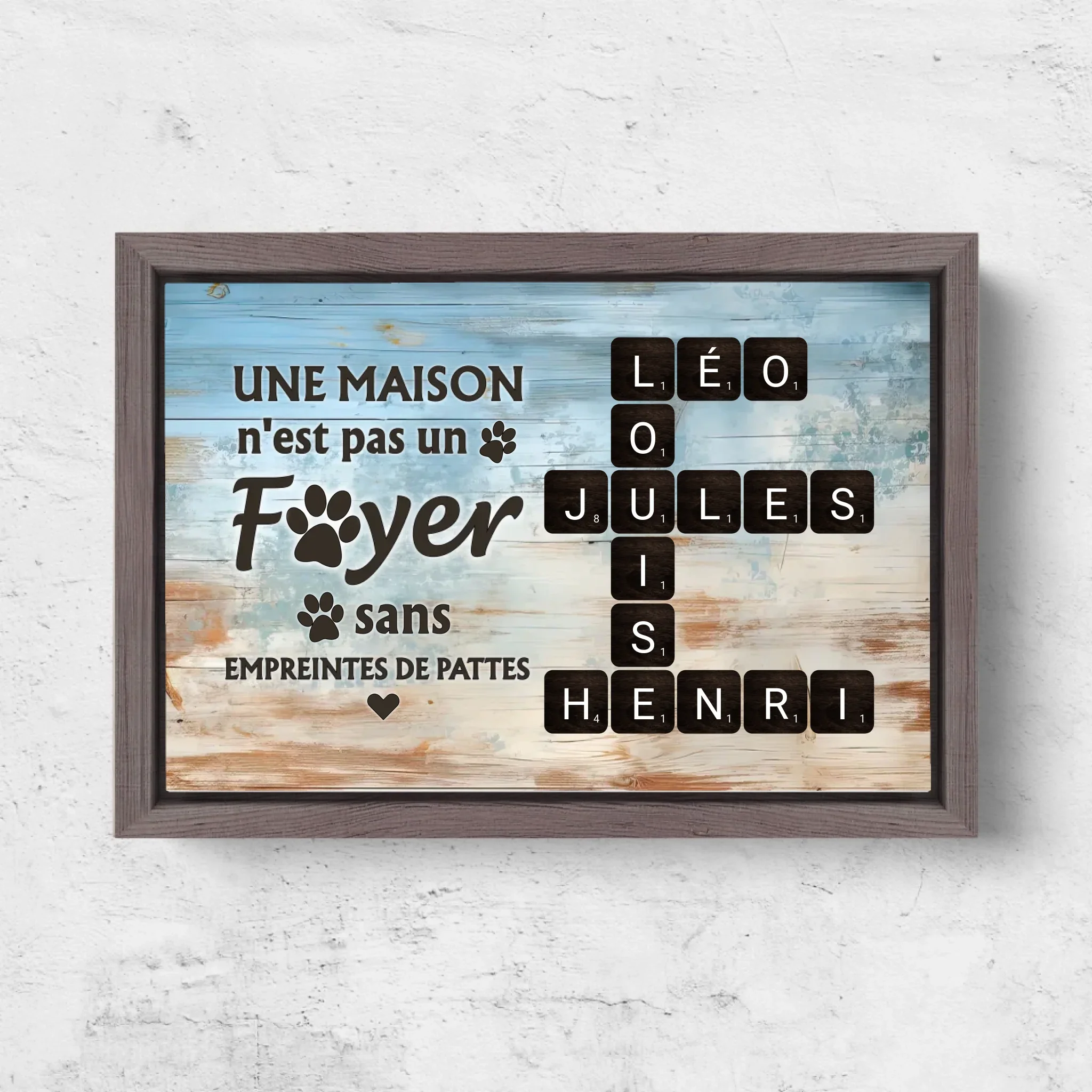 Toile personnalisée "Une maison n'est pas un foyer sans empreintes de pattes" - Image 6