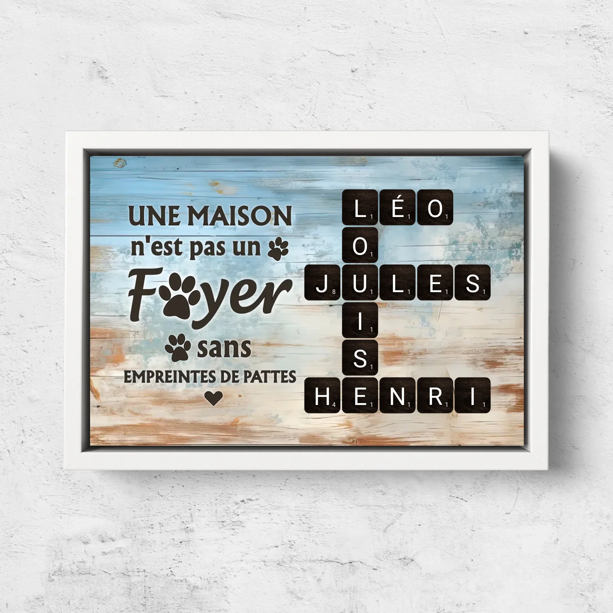 Toile personnalisée "Une maison n'est pas un foyer sans empreintes de pattes" - Image 7